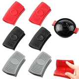 6 Stück Silikongriffe Für Gusspfannen, Silikongriffe Für Töpfe Hitzebeständig, Silikon Topfgriffe Für Gusstöpfe, Topflappen Handclip, Für Bratpfannen Ofenschalen Silikon Schutz Für Topfgriffe