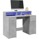 vidaXL LED-Schreibtisch Betongrau 120x55x91 cm Holzwerkstoff