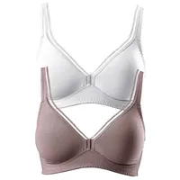 PETITE FLEUR T-Shirt-BH Damen mocha-mousse+weiß Gr.85B