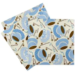 Sovie HOME Serviette Kaffee Ole in Champagner-Blau aus Linclass® Airlaid 40 x 40 cm, 12 Stück - Kaffee Cafe Frühstück
