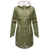 Navahoo Leichter Damen Übergangsmantel Langer Parka mit Kapuze Xankaa Dusty Olive Gr. XXL - XXL