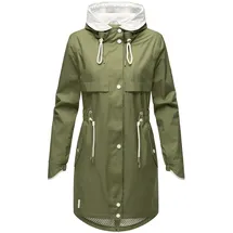 Navahoo Leichter Damen Übergangsmantel Langer Parka mit Kapuze Xankaa Dusty Olive Gr. XXL - XXL
