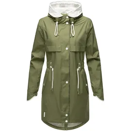 Navahoo Leichter Damen Übergangsmantel Langer Parka mit Kapuze Xankaa Dusty Olive Gr. XXL - XXL