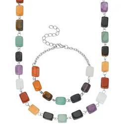 Collier-Set LADY, bunt, Halsketten, Damen, N-Größe