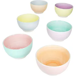 Pastello 6er Set Müsli-Schale Ø14cm 500ml bunte Dessert-Schüssel Pastell-Farben