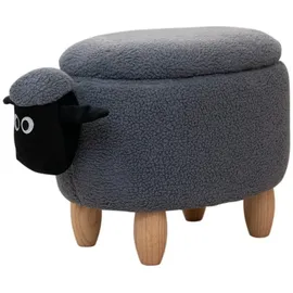 Svita Tierhocker Stauraum Kinderhocker Sitzhocker Kinderzimmer Sitzbox Schaf Grau