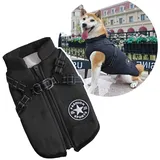 Oncpcare 2-in-1-Hundemantel Mit Geschirr für Große Hunde, Warme Winterjacke, Haustier-Weste