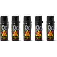 Pfefferspray OC 5000 Breitstrahl 40 ml 50 ml 63 ml - mit Metallclip - EXTRA STARK - zur Selbstverteidigung hochwertiges KO Spray mit Federdeckel - 3 Meter Reichweite (4, 50 ml)