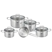 Elo LAFER Kochtopfset 5-teilig aus Edelstahl mit Bratentopf und Stielkasserolle - Silber