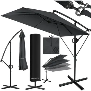 Kesser Ampelschirm Holly rechteckig Ø 350 cm ohne LED Schwarz