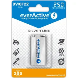 everActive EVHRL22-250, Wiederaufladbarer Akku, 9V, Nickel-Metallhydrid (NiMH),