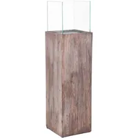 Vivanno Windlichtsäule Candela 27 cm x 27 cm x 100 cm Umbraantik