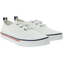 SPERRY Crest CVO Canvas Damen Freizeit-Sneaker mit Memory-Foam Sohle Alltags-Schuhe Schnür-Schuhe STS84828 Weiß/Braun - 38