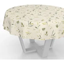 ANRO Wachstuchtischdecke Rund 120 cm Beige