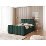 Boxspringbett 180x200 SEMINOLE - Dunkelgrün + Matratzenauflage - Grün