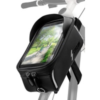 ONEFLOW Premium Handyhalterung Fahrrad Rahmentasche Wasserdicht für alle VIVO Modelle | Handyhalter Fahrrad Tasche Rahmen Halterung mit Smartphone Touchscreen Sichtfenster, Schwarz