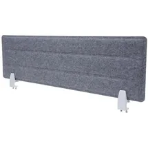 MCW Tischtrennwand MCW-G76, Büro-Sichtschutz Schreibtisch Pinnwand, Klemmen Stoff/Textil mit Prägung ~ 100x30cm grau