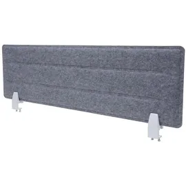 MCW Tischtrennwand MCW-G76, Büro-Sichtschutz Schreibtisch Pinnwand, Klemmen Stoff/Textil mit Prägung ~ 100x30cm grau