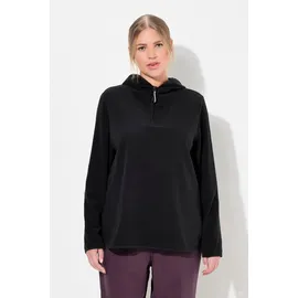 Ulla Popken Fleece-Troyer Sweatshirt schwarz 58/60