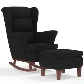 vidaXL Schaukelsessel mit Hocker Samt 70 x 100 x 80 cm Schwarz