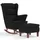 vidaXL Schaukelsessel mit Hocker Samt 70 x 100 x 80 cm Schwarz
