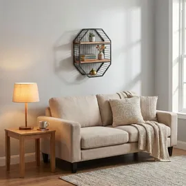 Ambiente Haus Urban Wandregal 60 x 1 x 60 cm Schwarz