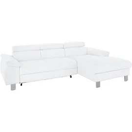 Cotta Ecksofa »Komaris L-Form, B: 244 cm« mit Kopfteilverstellung, optional Bettfunktion, Bettkasten & Licht, weiß