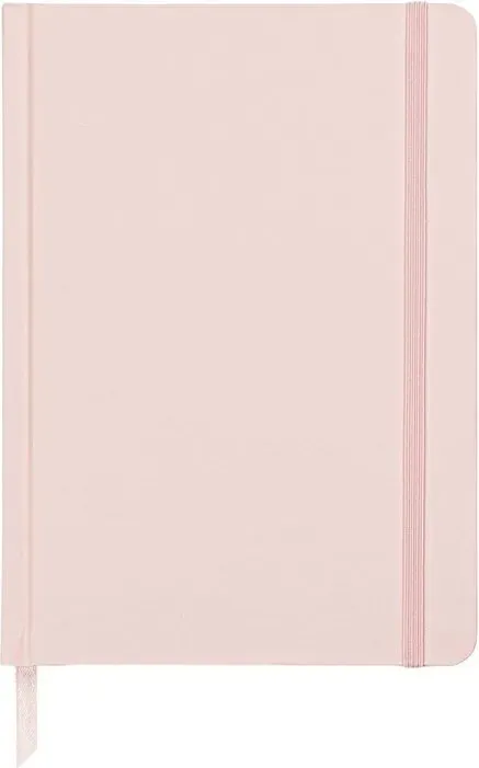 Jubiluu A5 ungedatierter Hardcover, 18 Monate - 112 Blatt (100 g Offsetsorte), Lesezeichen & Gummiband - ungedatierter Planer für Langzeitplanung, Zielsetzung oder tägliche Organisation - Blush-Pink