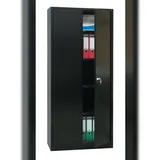Aktenschrank mit 4 Fachböden Metallschrank abschließbar Werkzeugschrank 1950 x 1200 x 600 mm tiefschwarz