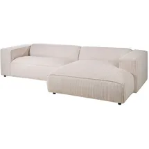 MASSIVMOEBEL24.DE Eckcouch Cord 3-Sitzer Beige