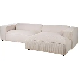 MASSIVMOEBEL24.DE Eckcouch Cord 3-Sitzer Beige