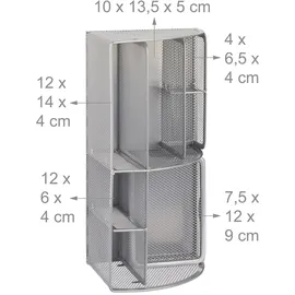Relaxdays Schreibtischorganizer 6 Fächer 27,5 x 14,0 x 12,5 cm