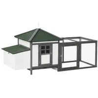 PawHut Hühnerstall 196 x 76 x 97 cm grau