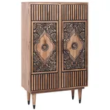 Marrakesch Orient & Mediterran Interior Hochkommode Adamina Kleiderschrank – Massivholz, handgeschnitzt, 150 cm, Boho Stil (1 St), Handarbeit