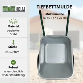 Trutzholm 2-Rad Schubkarre 100 l Silber