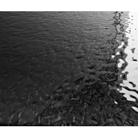 DeLife Esstisch Edge 200x100 Reliefglas Rauchschwarz 3D-Design Edelstahl Schmal