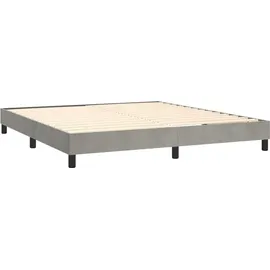 vidaXL Boxspringbett mit Matratze Hellgrau 180x200 cm) Samt vidaXL,