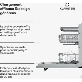 Klarstein Luxara Einbaugeschirrspüler (vollintegrierbar, 600 mm, Schwarz)