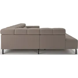 Home Affaire Ecksofa HOME AFFAIRE "Ancona New, wahlweise motorische Sitztiefenverstellung, auch in Cord", beige (taupe), B:321cm T:216cm, 100% Polyester, Sofas, Ecksofa, feine Steppung, mit Kopfteilverstellung, 3 Zierkissen, L-Form