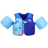 Gogokids Kinder Schwimmweste mit Schwimmärmeln, Kleinkinder Schwimmjacke mit Zwei Armbändern Kinder Schwimmhilfe Auftrieb für 2-6 Jahre/10-30KG Perfekt für Pool, Schwimmunterricht und Wasserpark