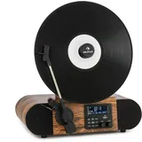 Auna Verticalo SE DAB Retro-Plattenspieler DAB+ UKW-Tuner USB BT AUX holz