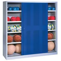 C+P Ballschrank mit Lochblech-Schiebetüren (Typ 4), HxBxT 195x120x50 cm,