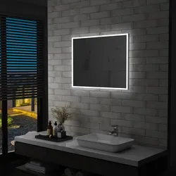 Badezimmer-Wandspiegel mit LEDs 80x60 cm