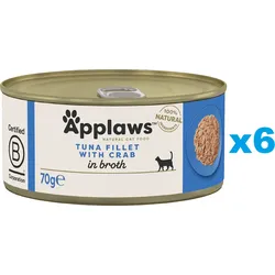 APPLAWS Cat Adult Tuna with Crab in Broth Thunfisch und Krabben in Brühe 6x70 g