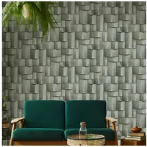 Marburg Vliestapete Modern Cubes 10 m x 0,64 m Grün 34193