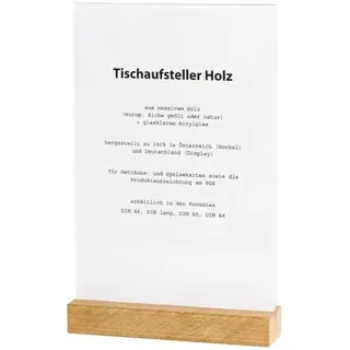 Indisplay Tischaufsteller Holz, Eiche geölt für DIN A5