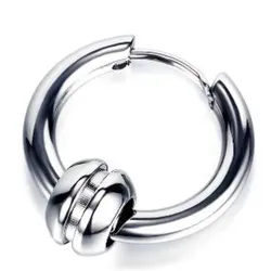 Single-Creole FIRETTI "Schmuck Geschenk Ohrschmuck einzeln Balls", silber (edelstahlfarben), Ohrringe, Damen, Edelstahl, Elemente abnehmbar