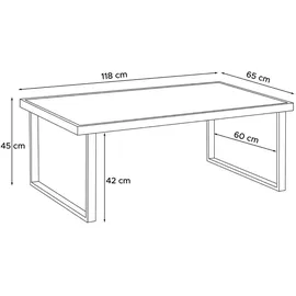 Konsimo FRENA Gartentisch 118 x 65 x 45 cm Schwarz