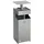 Proregal Kombiascher mit Schutzdach und Sieb 38 Liter, HxBxT 88 x 35 x 35 cm Verzinkter Stahl Silber