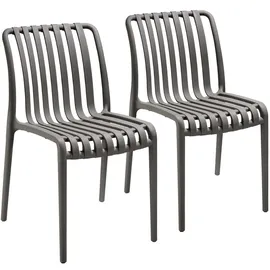 Tectake Gartenstuhl Alcudia 47 x 58 x 80,5 cm grau 2 St.